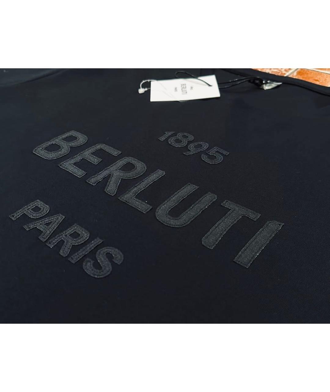 BERLUTI Черная хлопковая футболка, фото 4