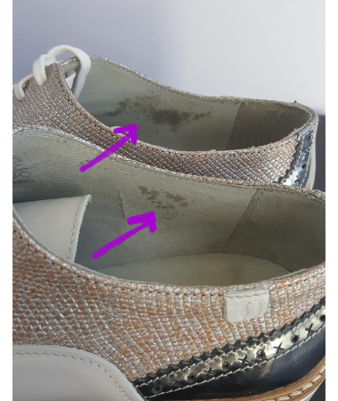 TRUSSARDI JEANS Серебряные кожаные ботинки, фото 8