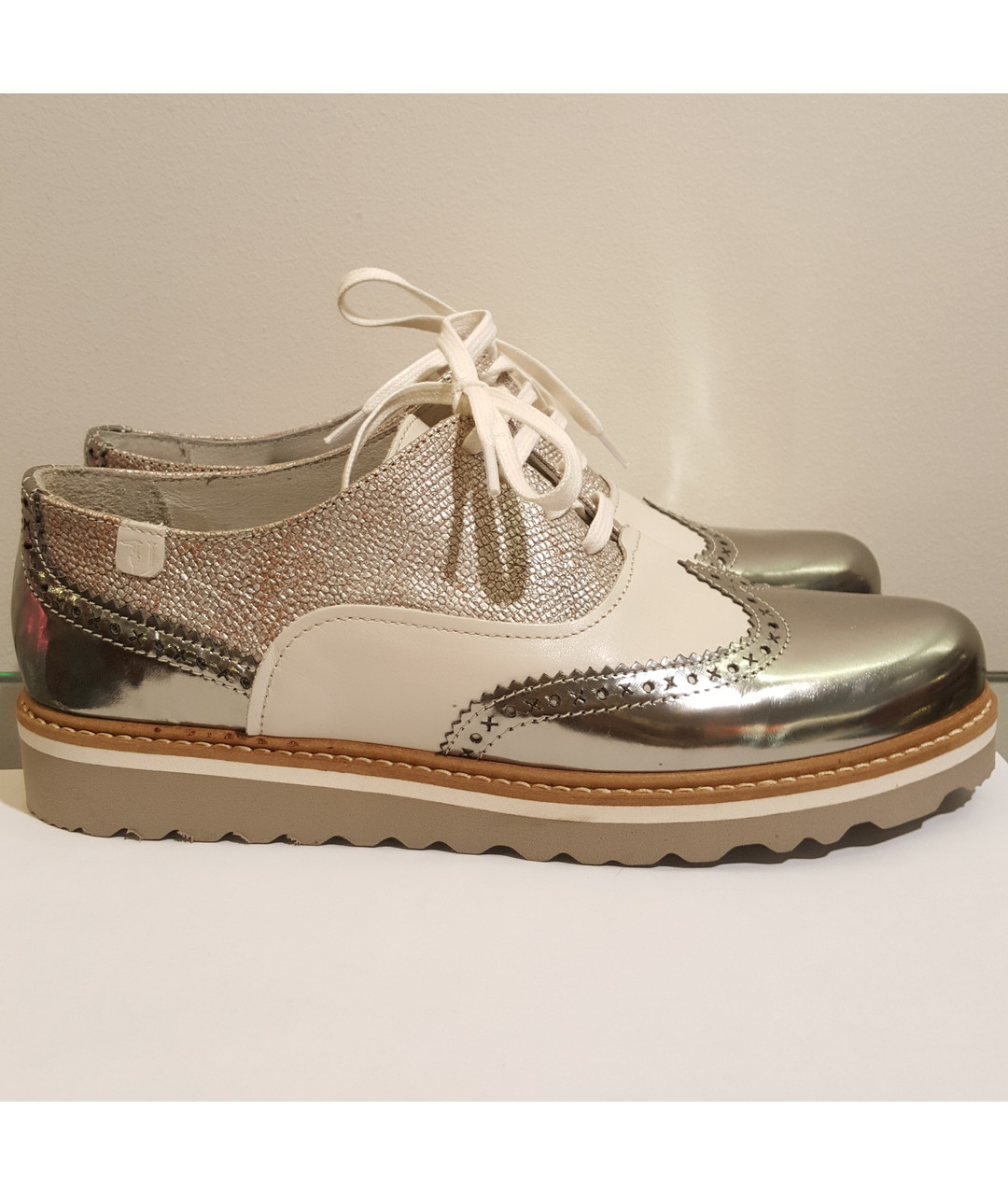 TRUSSARDI JEANS Серебряные кожаные ботинки, фото 7