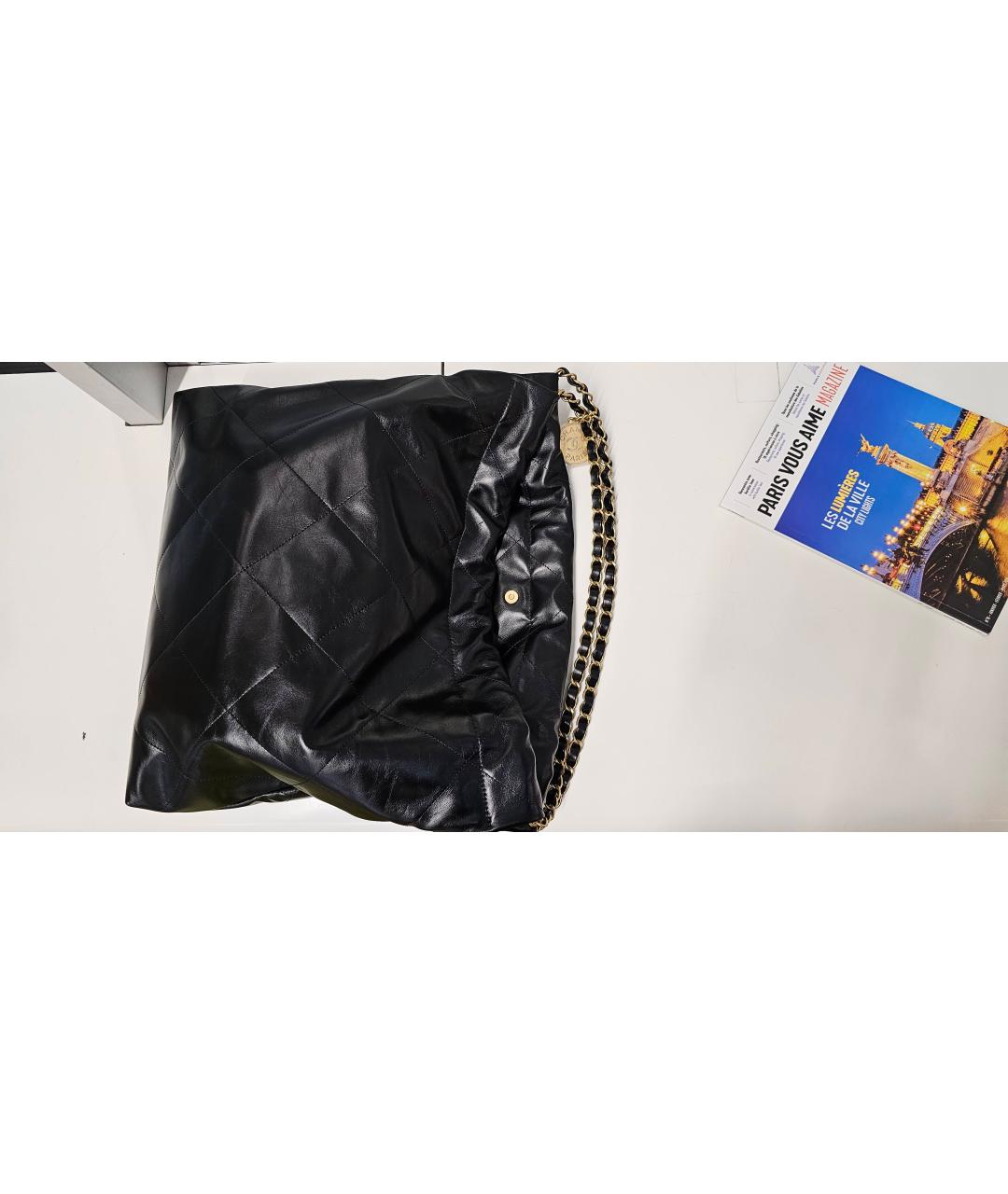 CHANEL PRE-OWNED Черная кожаная сумка тоут, фото 3