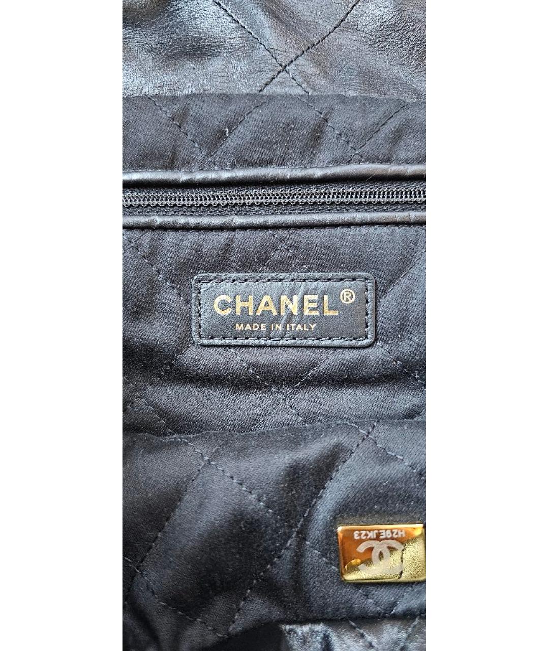 CHANEL Черная кожаная сумка тоут, фото 5