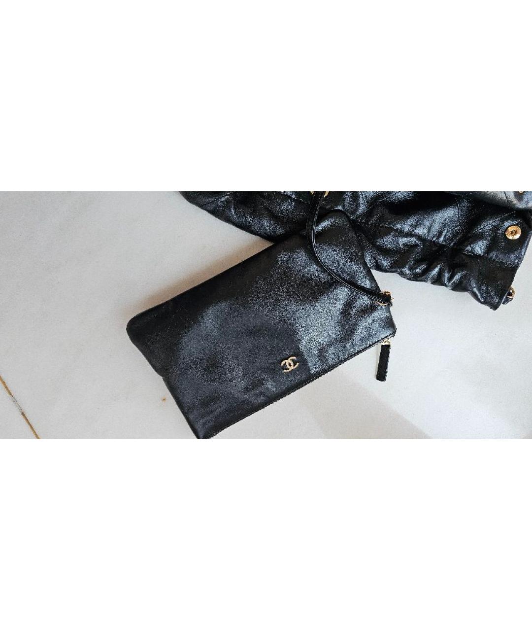 CHANEL Черная кожаная сумка тоут, фото 8