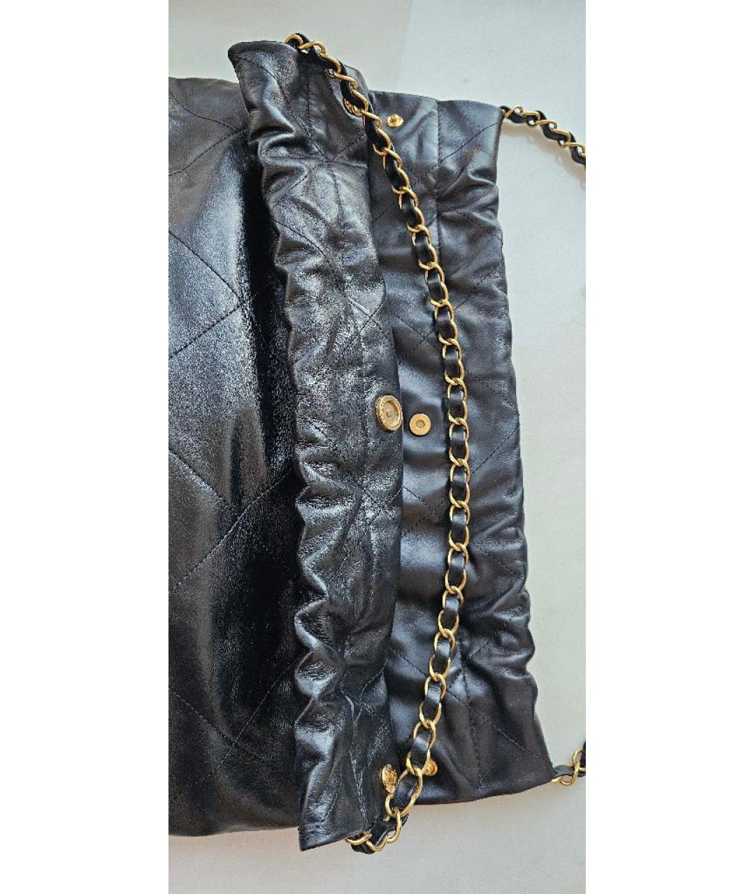 CHANEL Черная кожаная сумка тоут, фото 4