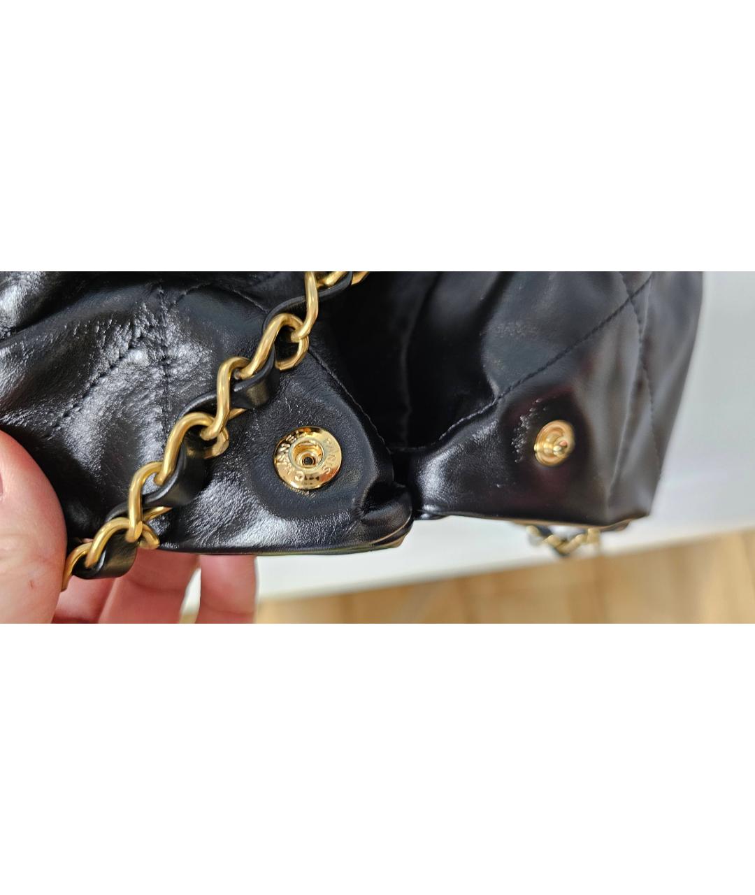 CHANEL Черная кожаная сумка тоут, фото 4
