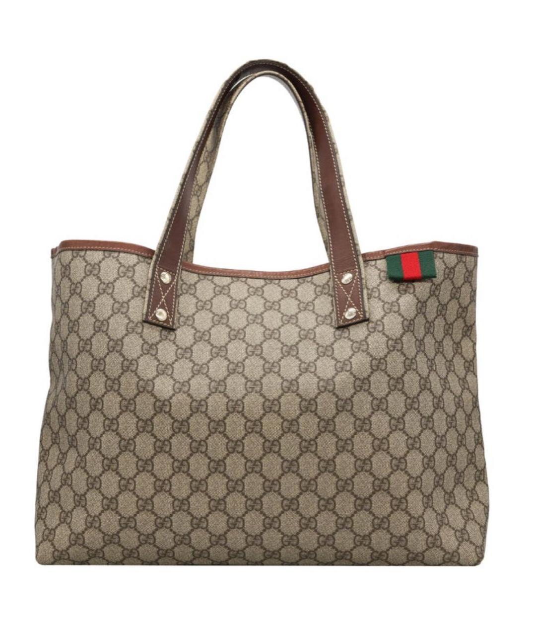 GUCCI Антрацитовая кожаная сумка тоут, фото 1