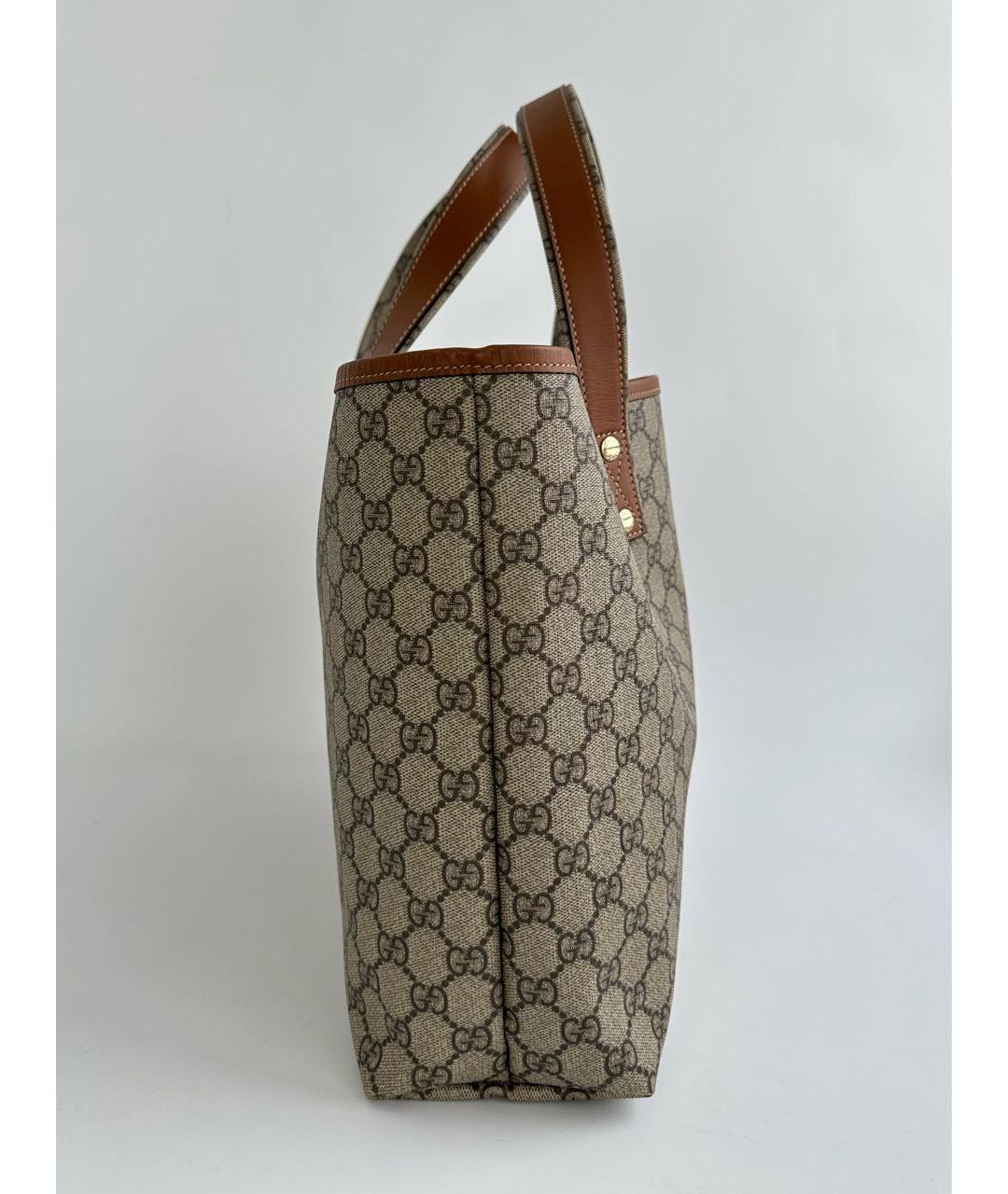 GUCCI Антрацитовая кожаная сумка тоут, фото 3