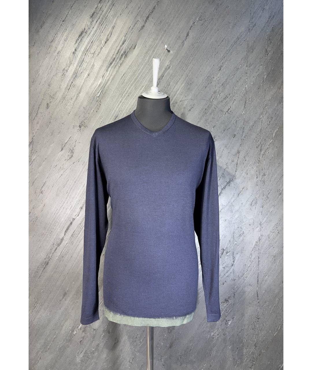 BERTOLO LUXURY MENSWEAR Темно-синий джемпер / свитер, фото 5
