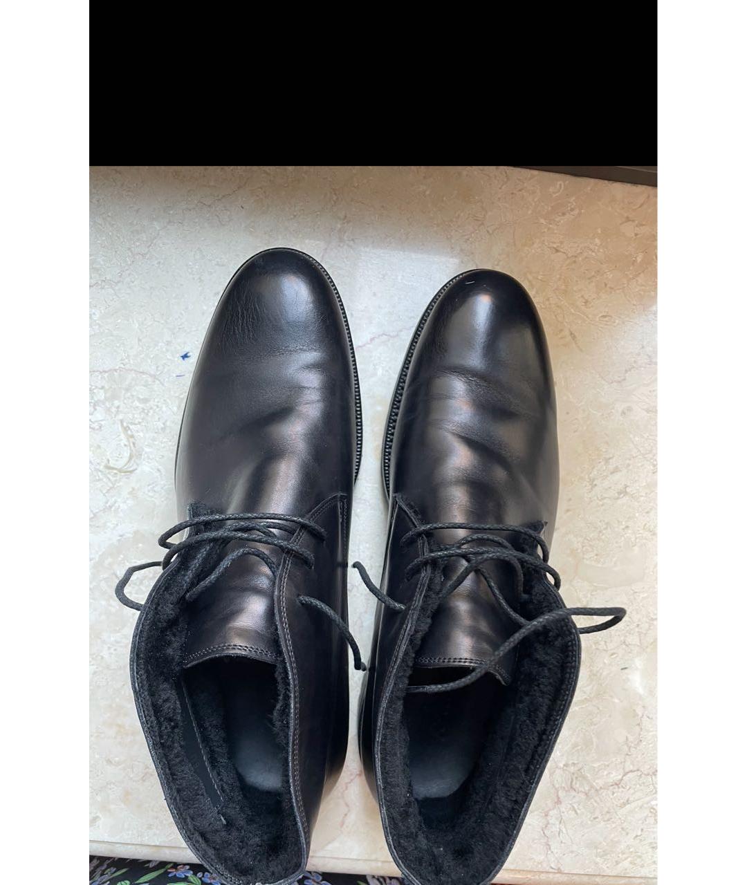 BRIONI Черные кожаные высокие ботинки, фото 3