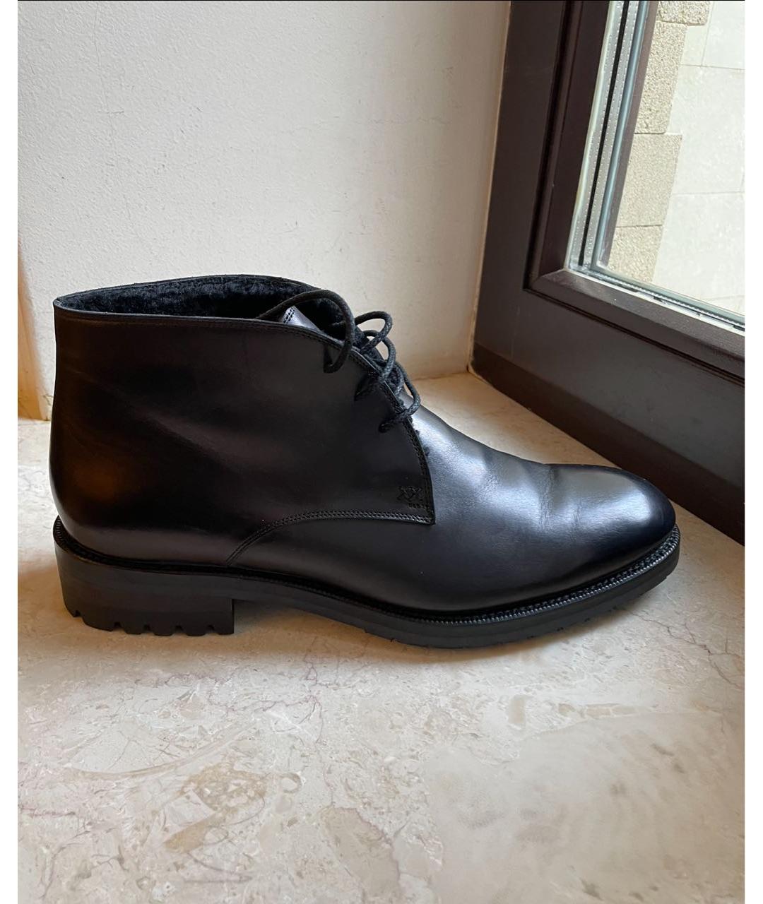 BRIONI Черные кожаные высокие ботинки, фото 8