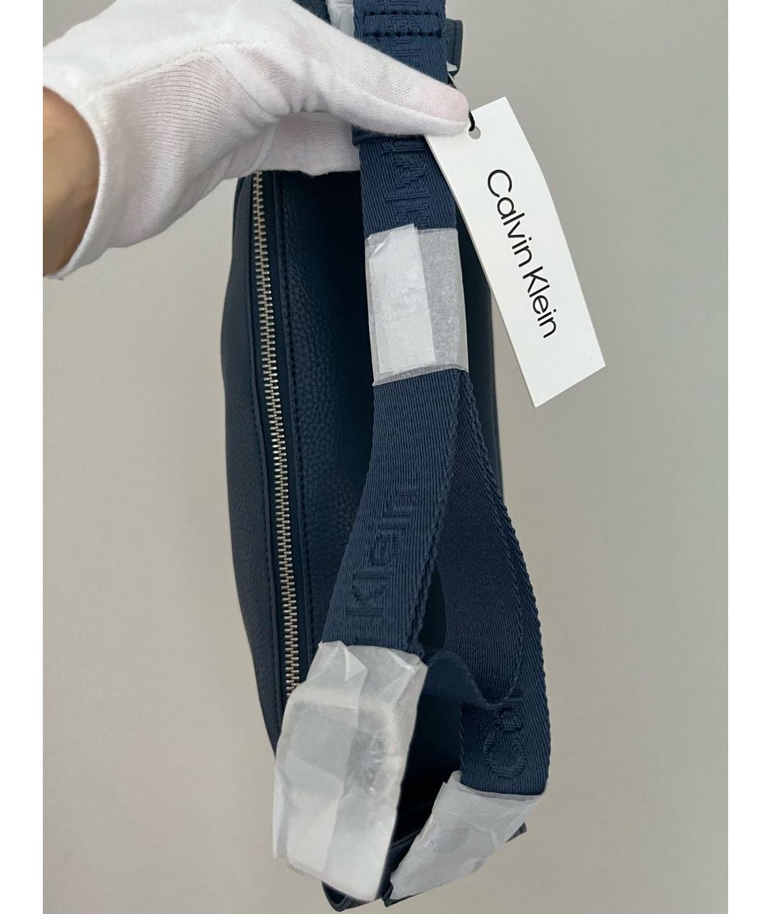 CALVIN KLEIN Темно-синяя поясная сумка из искусственной кожи, фото 4