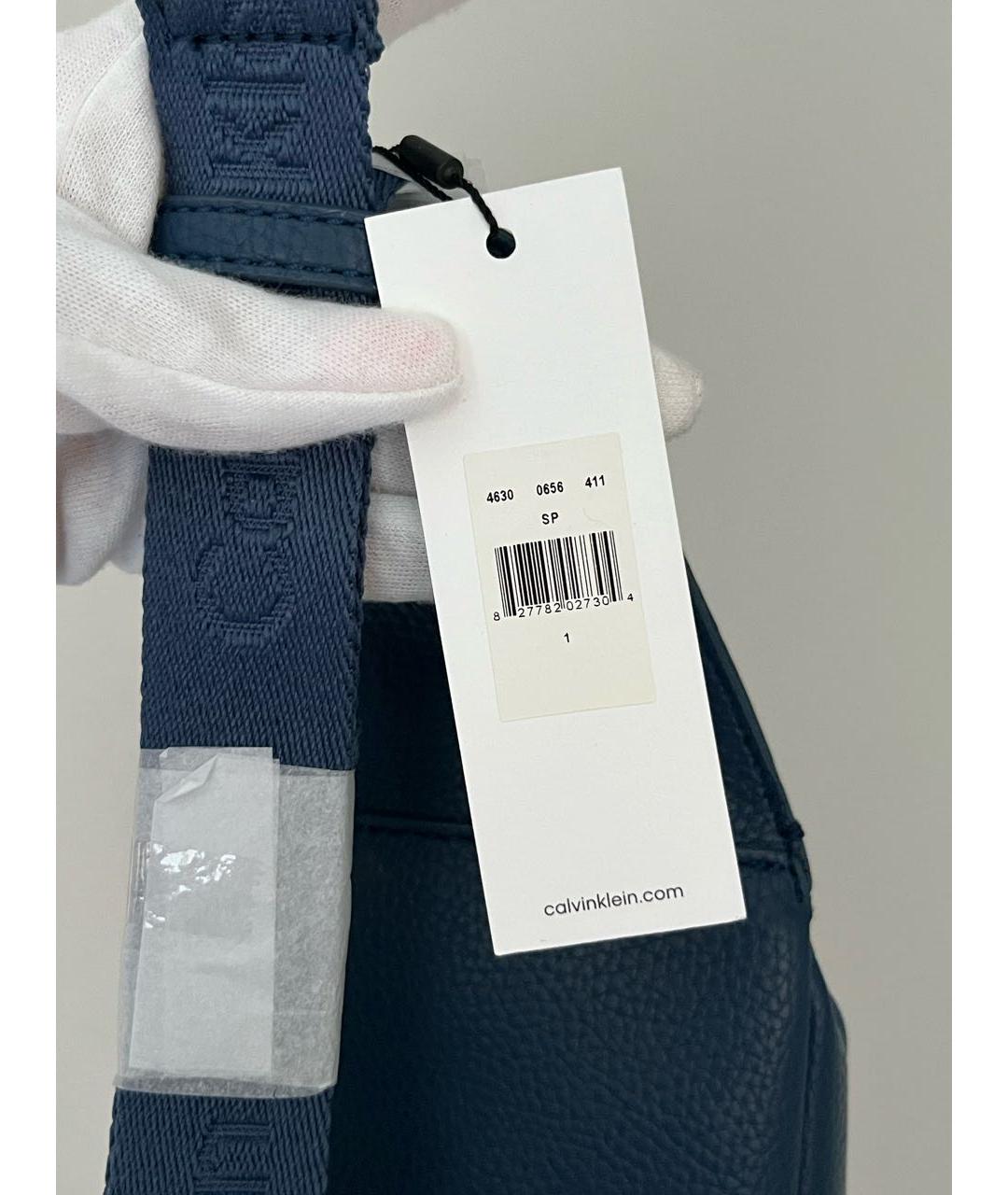 CALVIN KLEIN Темно-синяя поясная сумка из искусственной кожи, фото 5