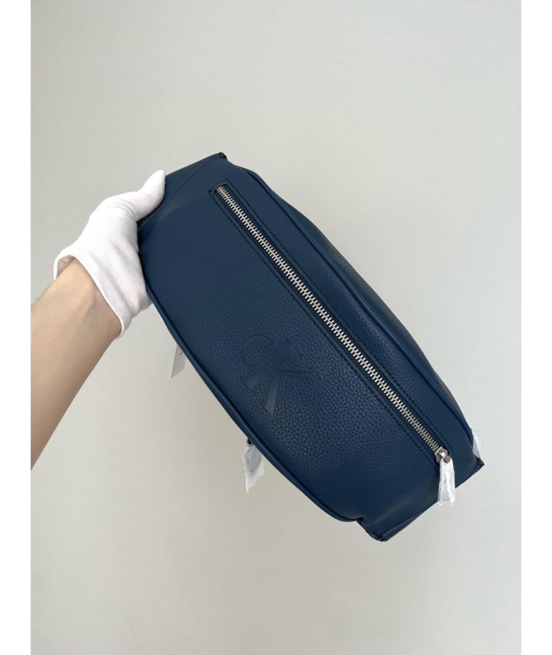 CALVIN KLEIN Темно-синяя поясная сумка из искусственной кожи, фото 2