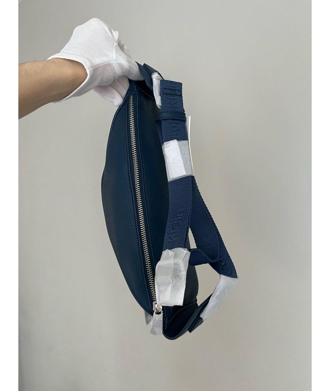 CALVIN KLEIN Темно-синяя поясная сумка из искусственной кожи, фото 3