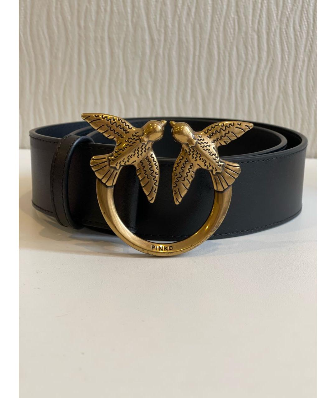 PINKO Черный кожаный ремень, фото 3