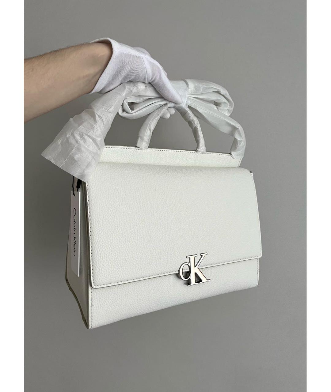 CALVIN KLEIN Белая сумка тоут из искусственной кожи, фото 2