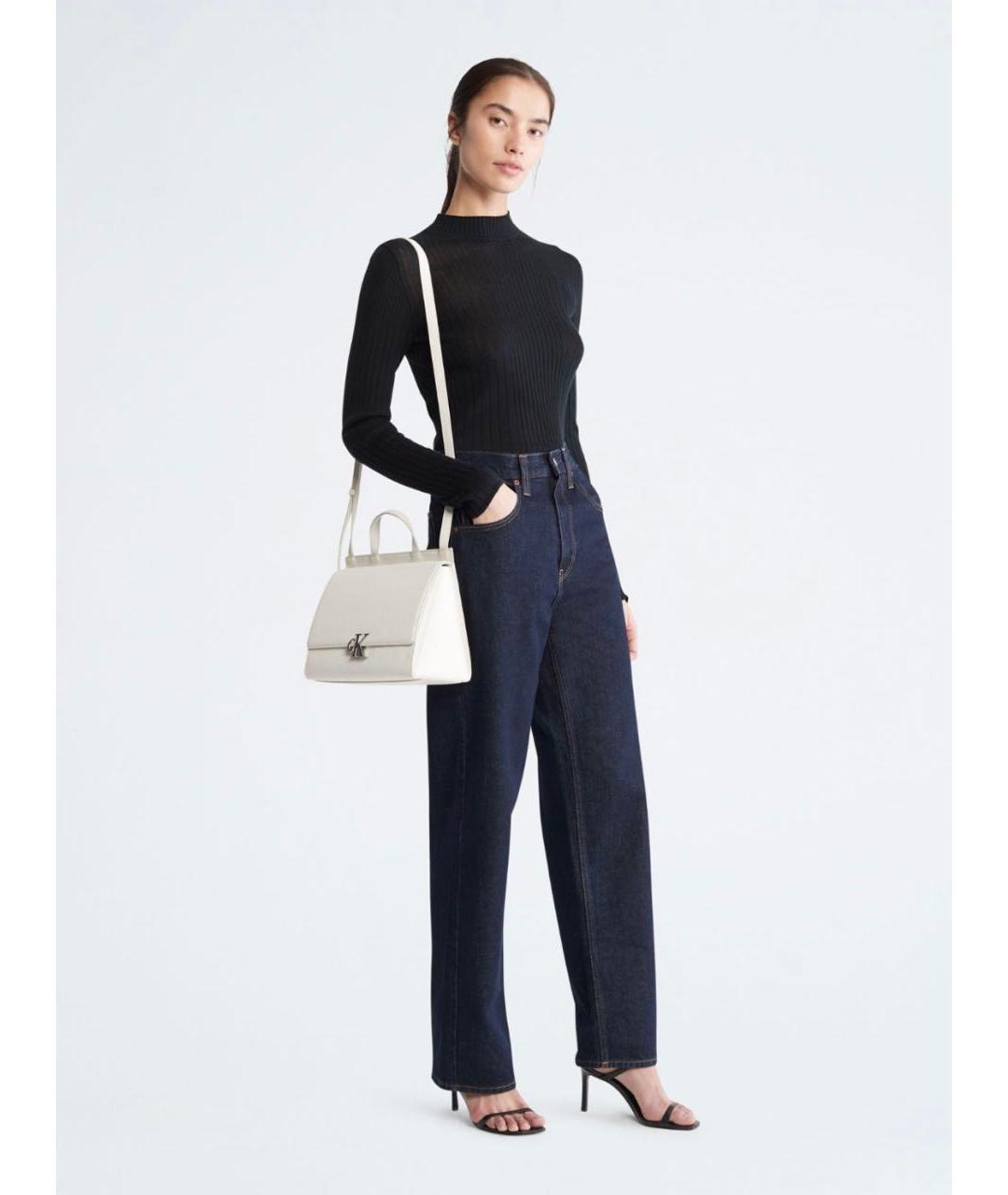 CALVIN KLEIN Белая сумка тоут из искусственной кожи, фото 8