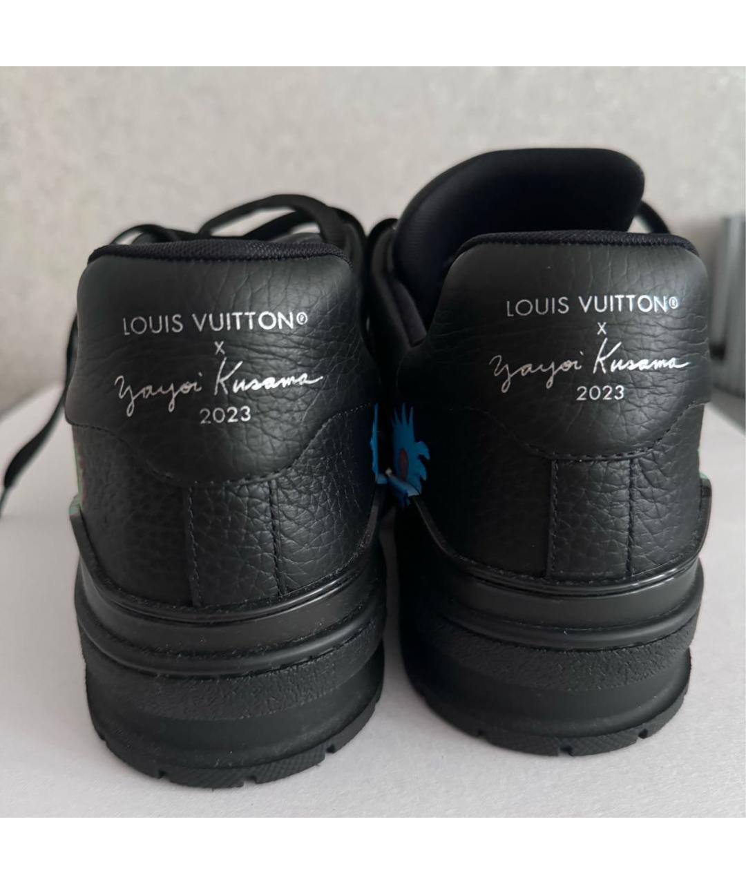 LOUIS VUITTON Черные кожаные низкие кроссовки / кеды, фото 4