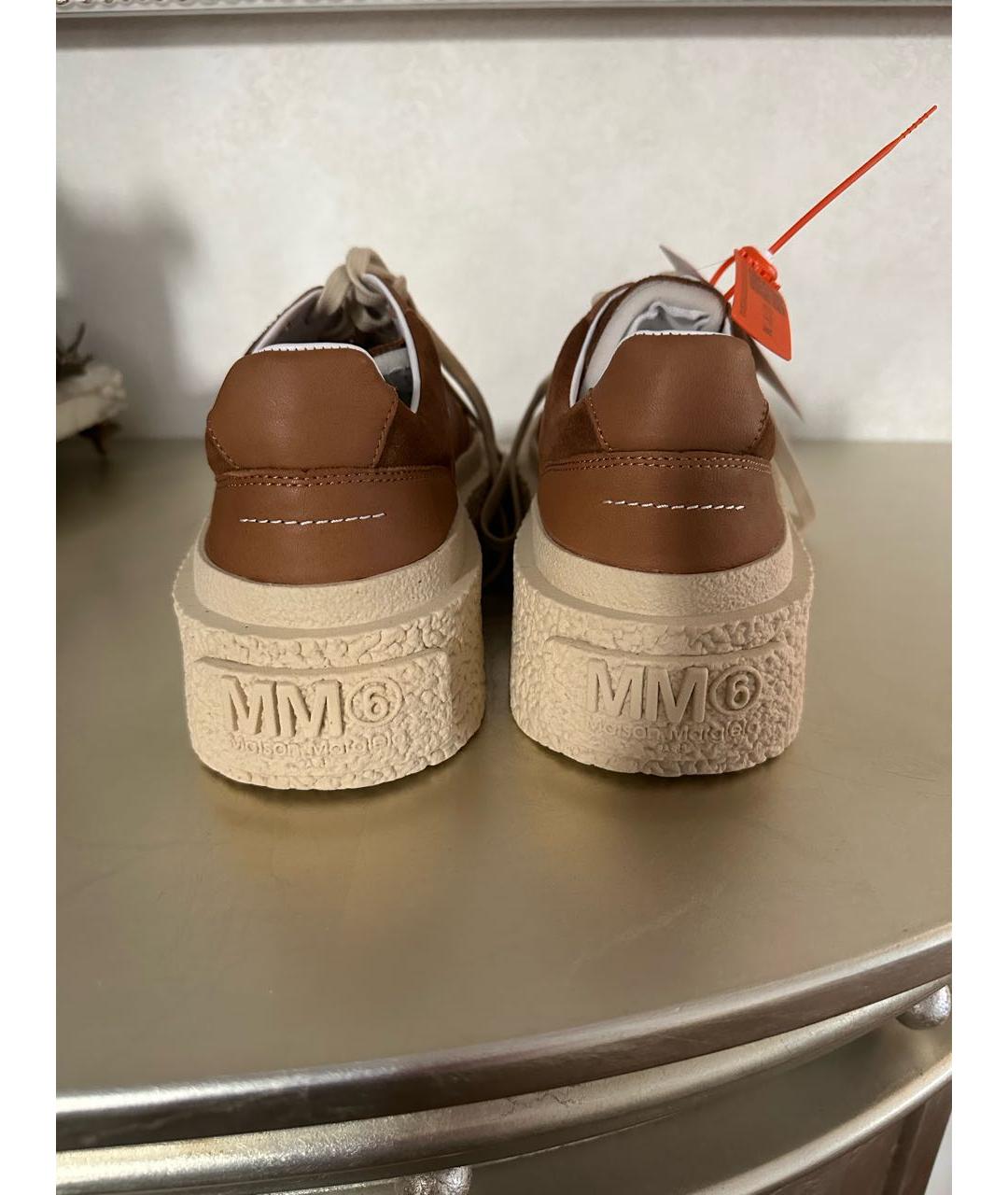 mai MM6 MAISON MARGIELA Коричневые замшевые кеды для женщин – купить