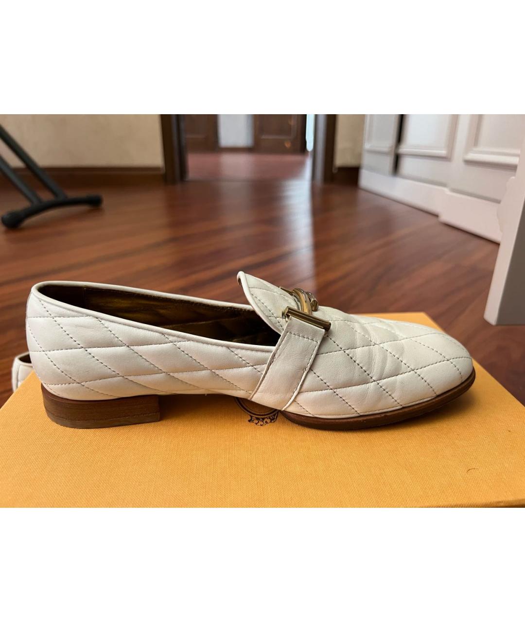 TOD'S Белые кожаные лоферы, фото 5