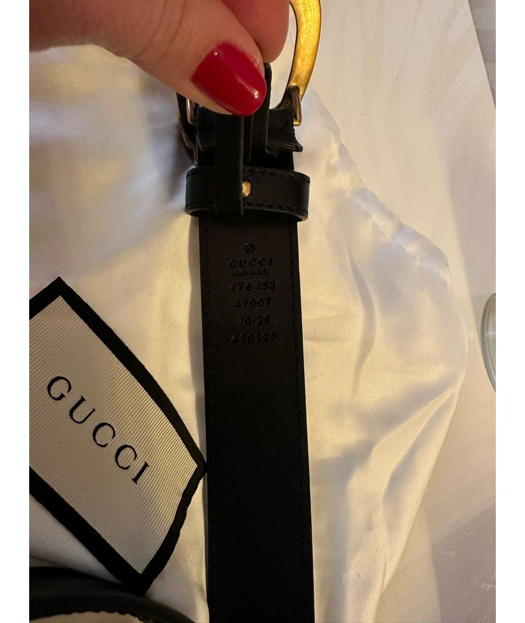 GUCCI Черный кожаный ремень, фото 3
