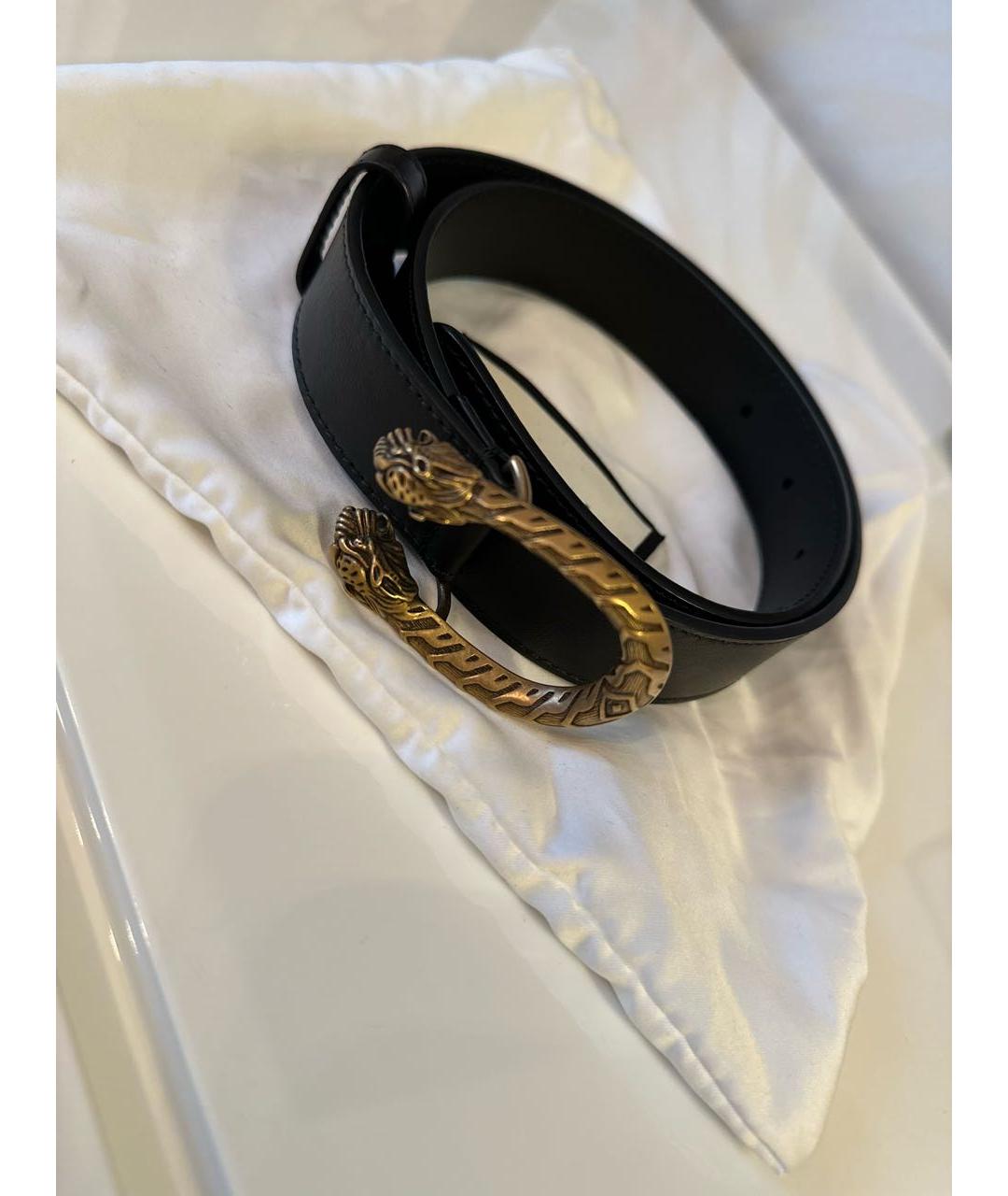 GUCCI Черный кожаный ремень, фото 4