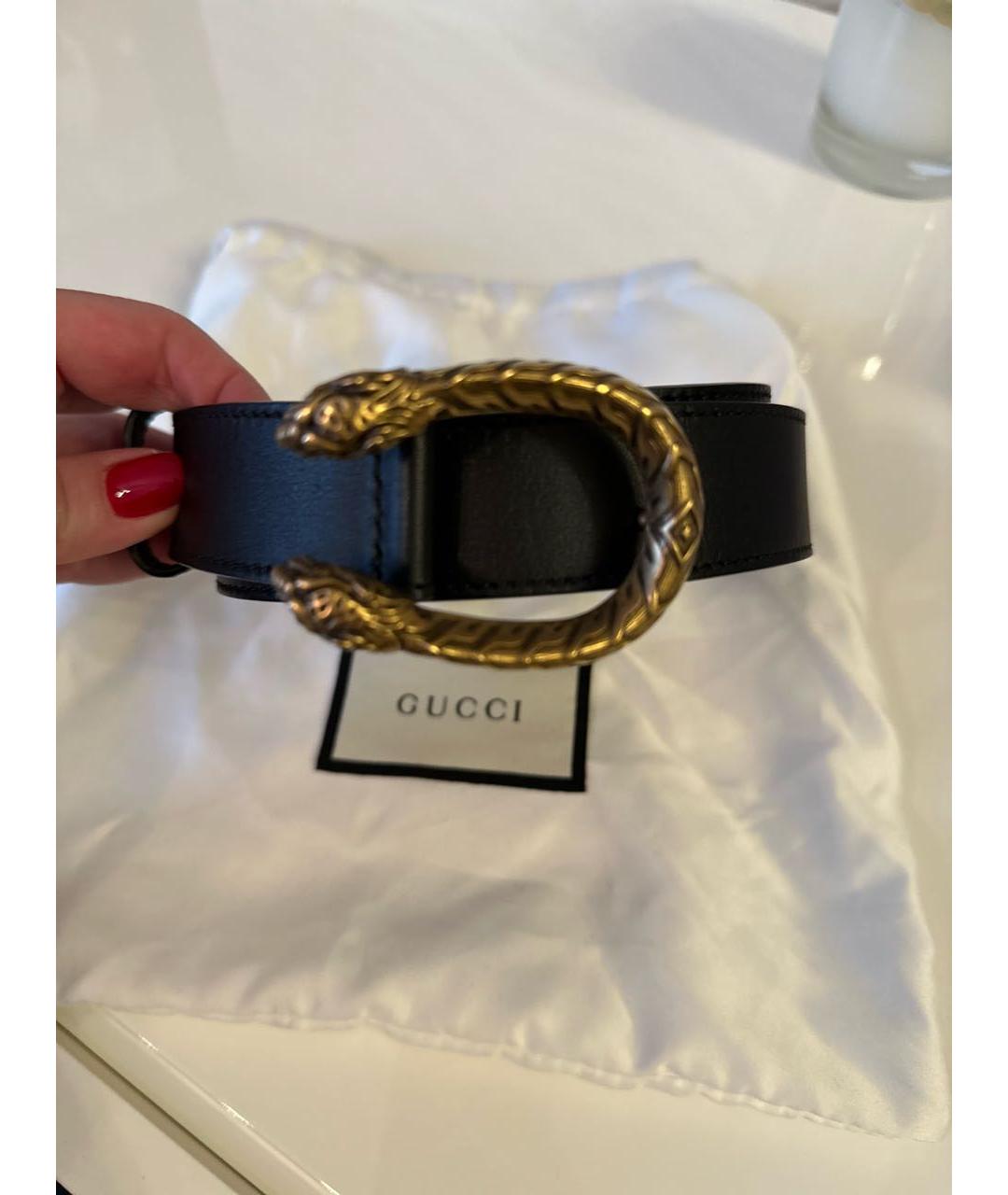 GUCCI Черный кожаный ремень, фото 5