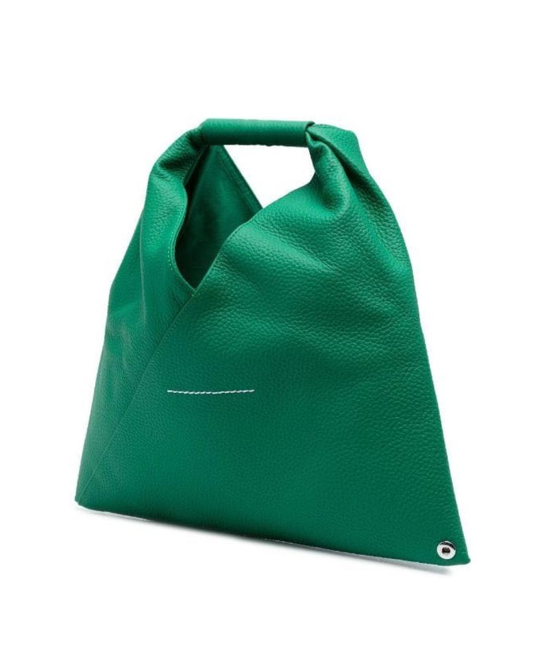 MM6 MAISON MARGIELA Зеленая кожаная сумка тоут, фото 2