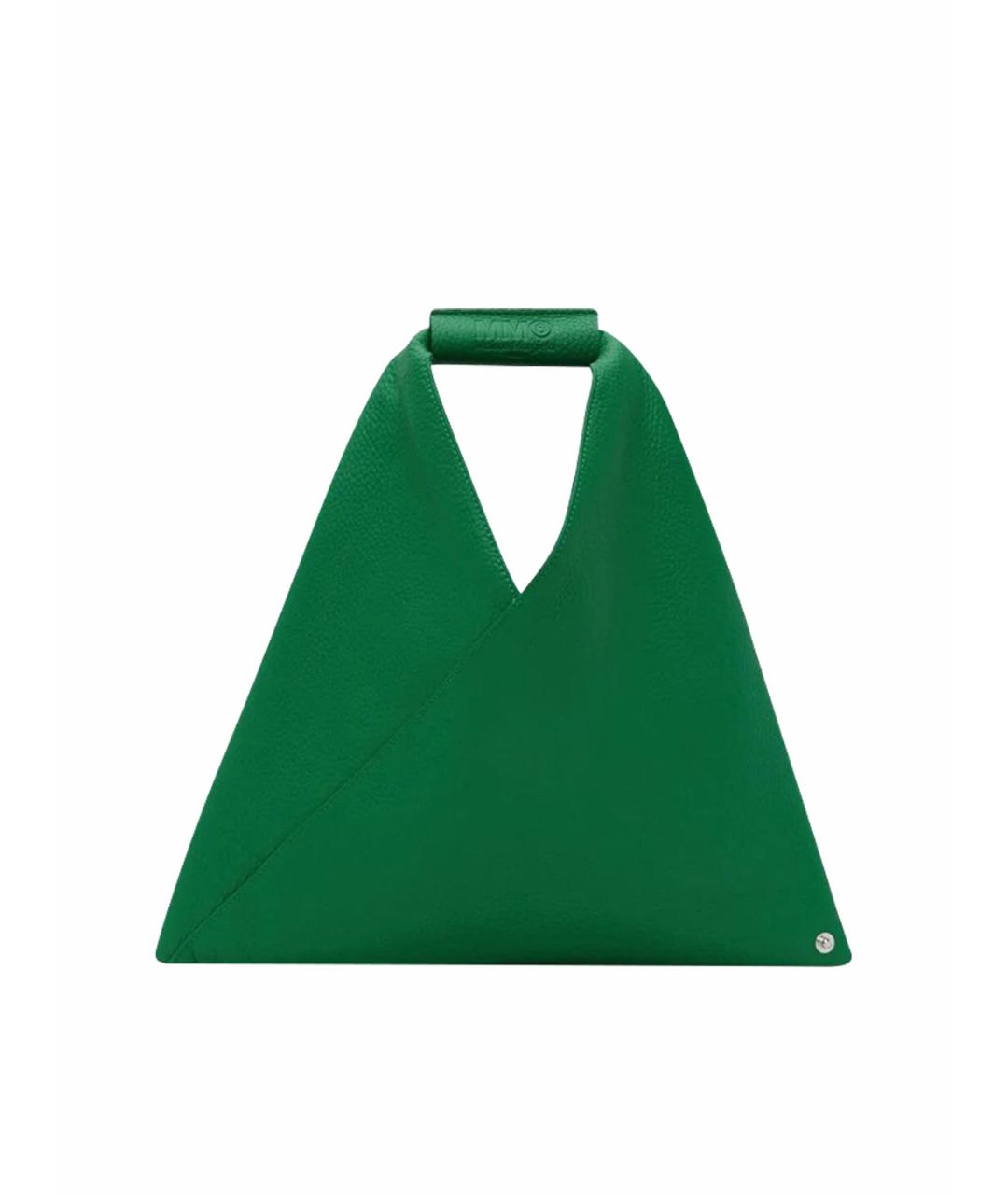 MM6 MAISON MARGIELA Зеленая кожаная сумка тоут, фото 1