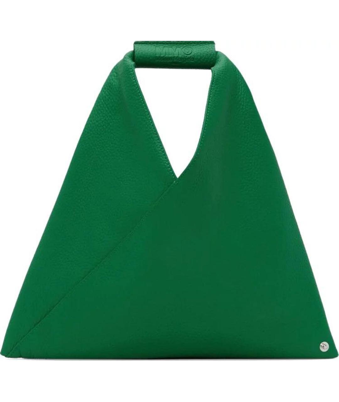 MM6 MAISON MARGIELA Зеленая кожаная сумка тоут, фото 7