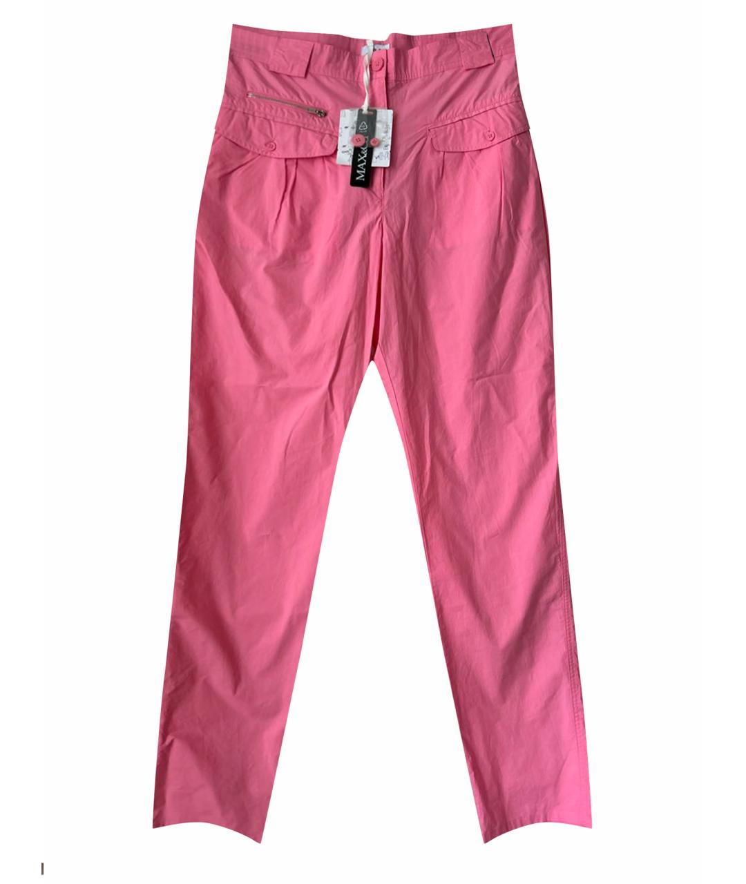 MAX&CO Розовые хлопковые прямые брюки, фото 1