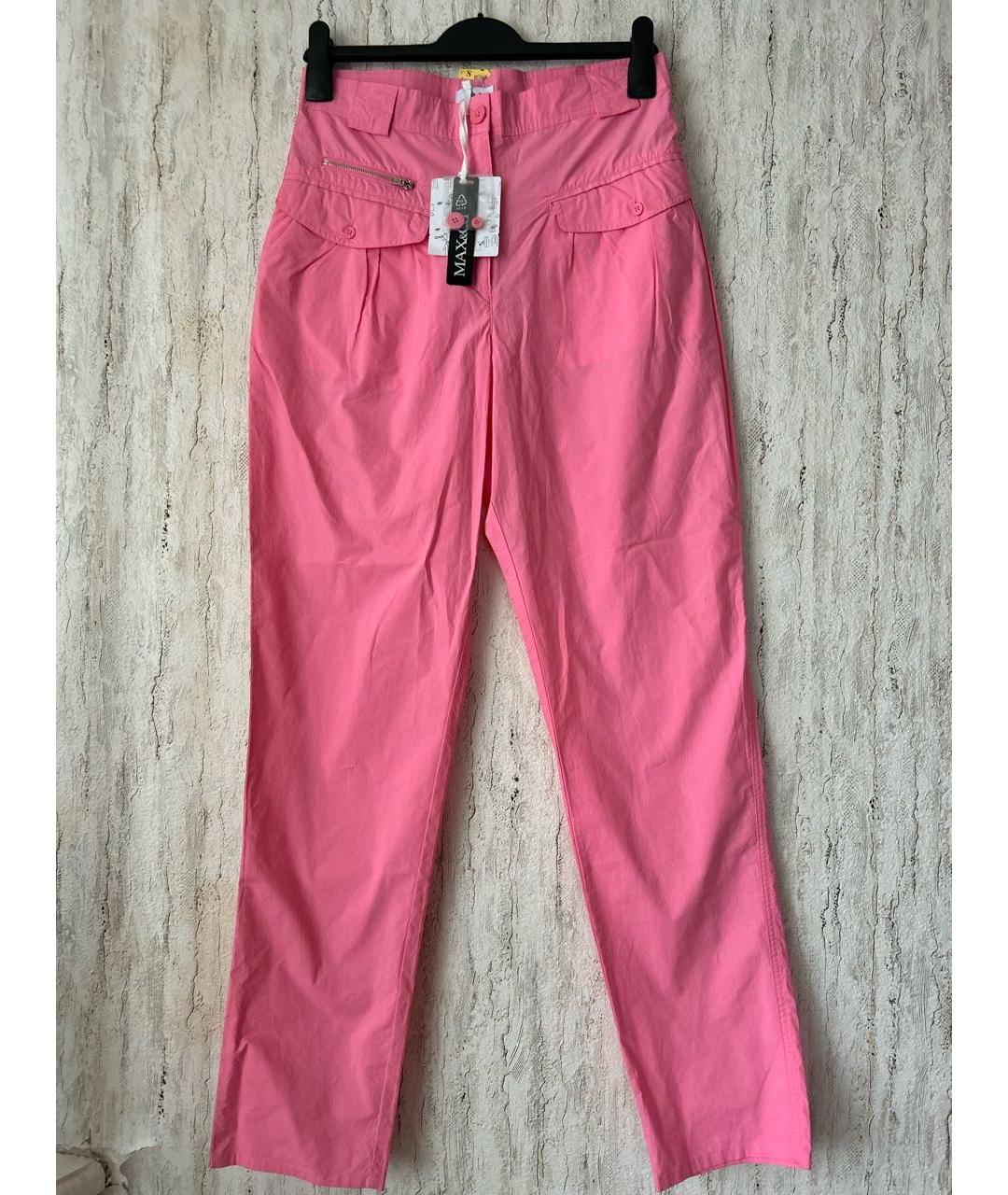 MAX&CO Розовые хлопковые прямые брюки, фото 5