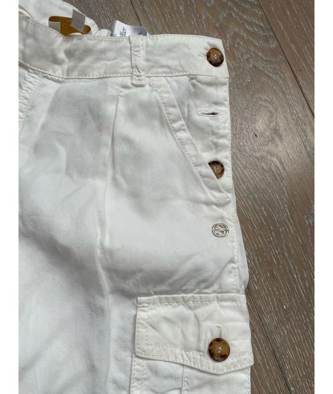 GUCCI Белые хлопковые брюки и шорты, фото 5