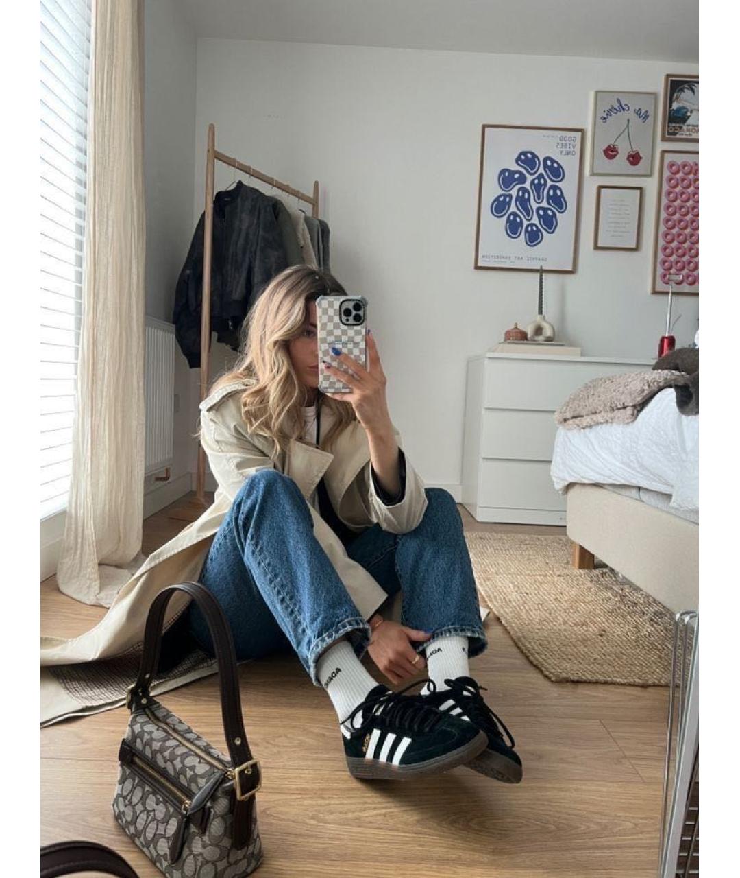 ADIDAS Черные кожаные кеды, фото 4