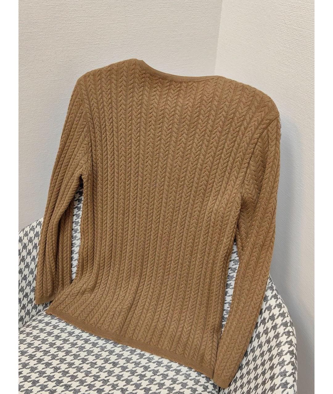 SAINT LAURENT Коричневый шерстяной джемпер / свитер, фото 4