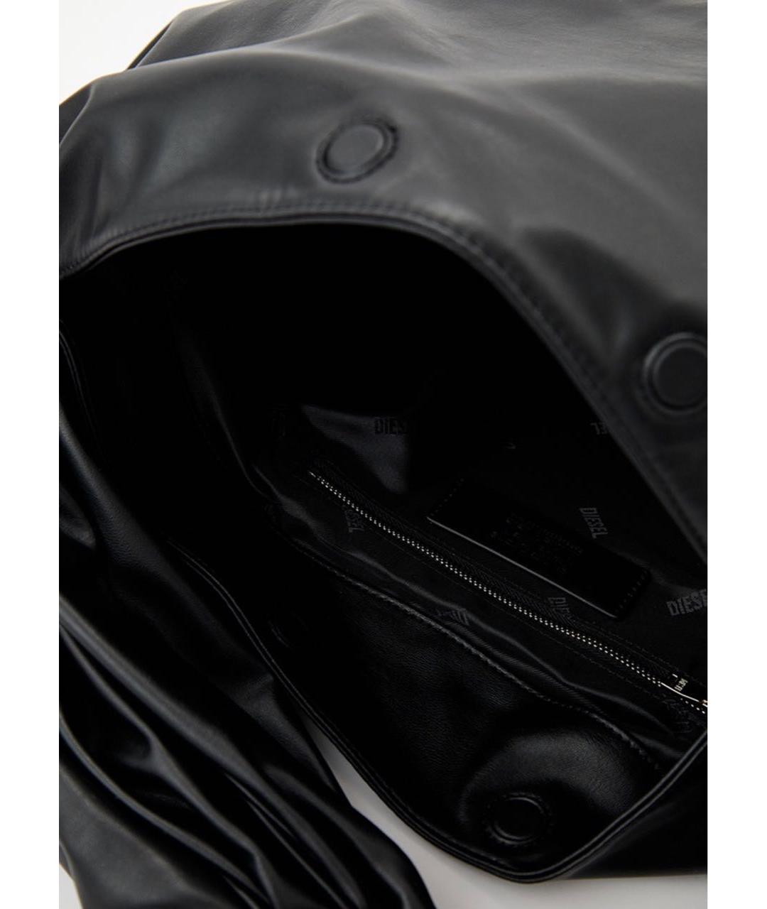 DIESEL Черная сумка с короткими ручками из искусственной кожи, фото 4