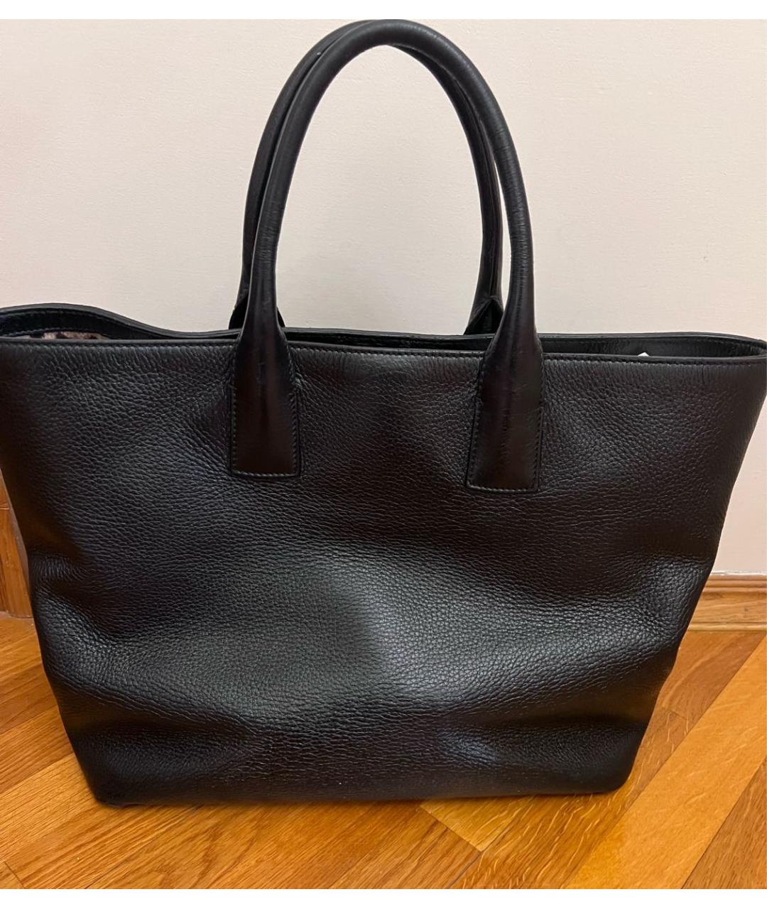 DOLCE&GABBANA Черная кожаная сумка с короткими ручками, фото 4