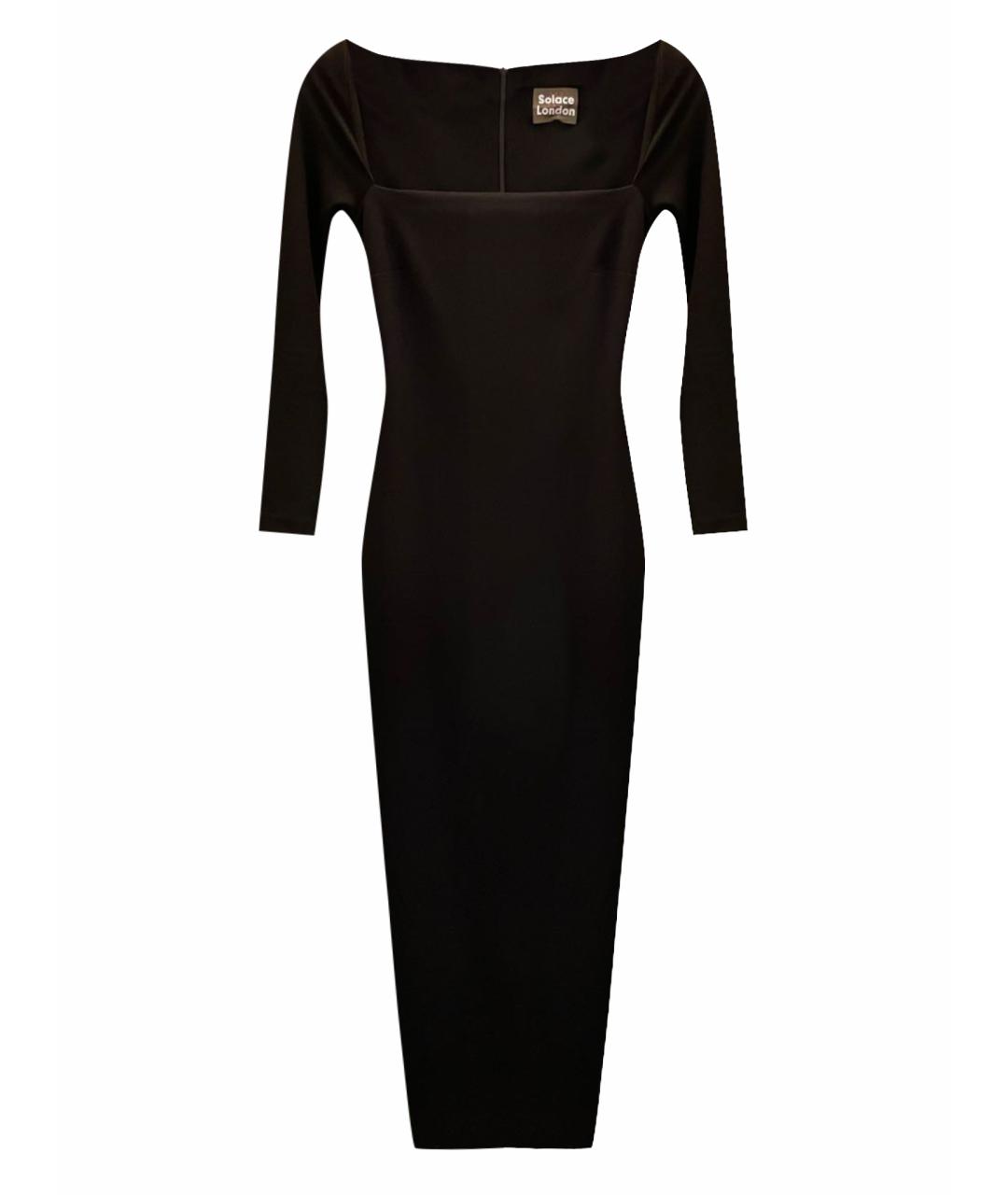 SOLACE LONDON Черное синтетическое вечернее платье, фото 1