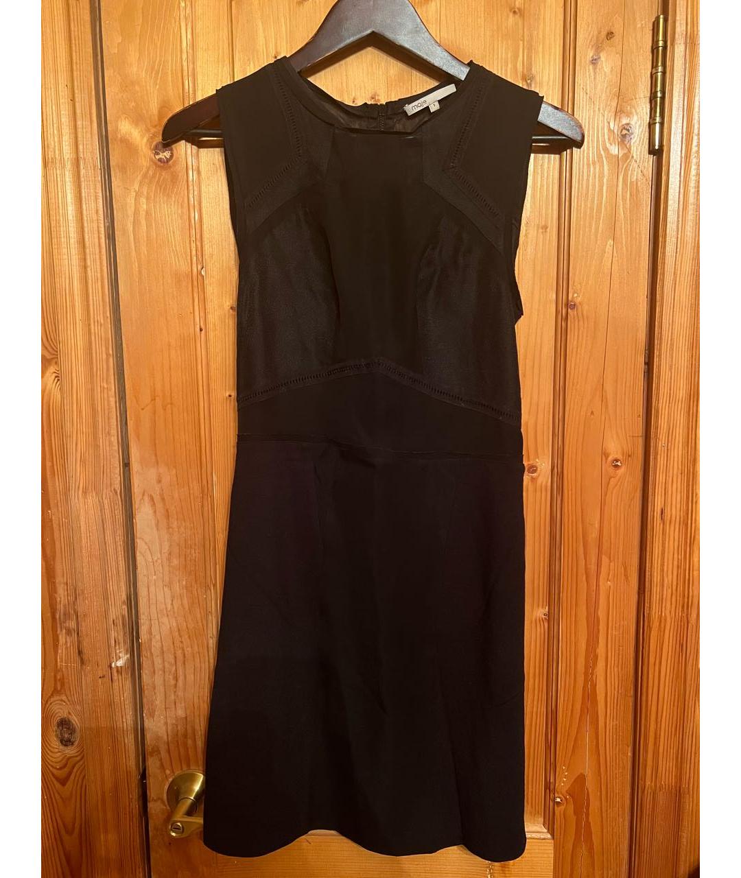 MAJE Черное полиэстеровое коктейльное платье, фото 9