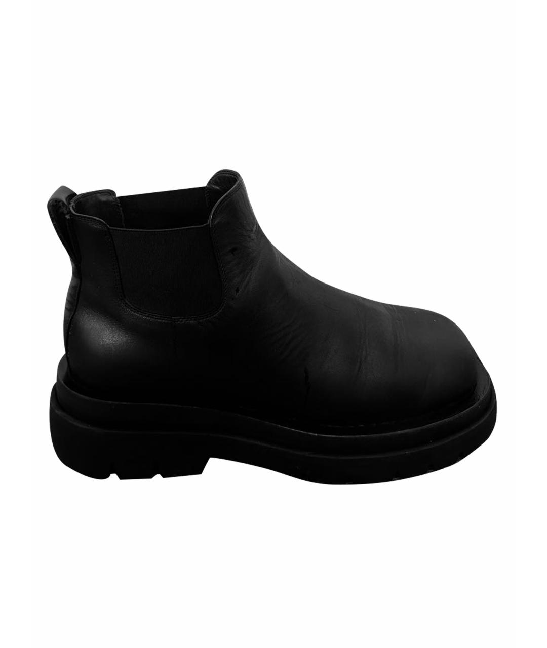 BOTTEGA VENETA Черные кожаные ботинки, фото 1