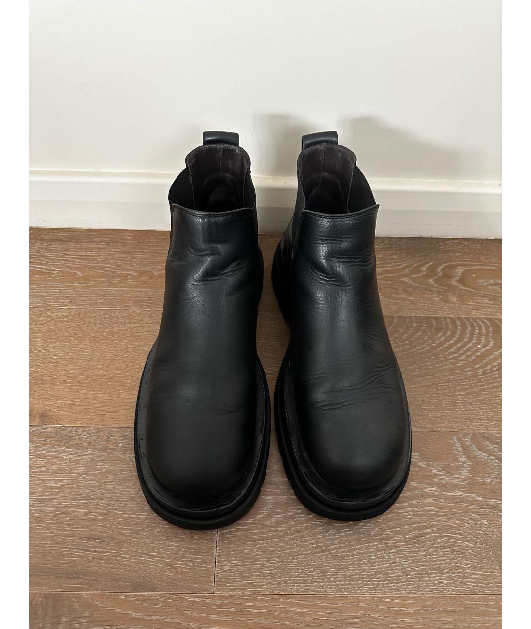BOTTEGA VENETA Черные кожаные ботинки, фото 4