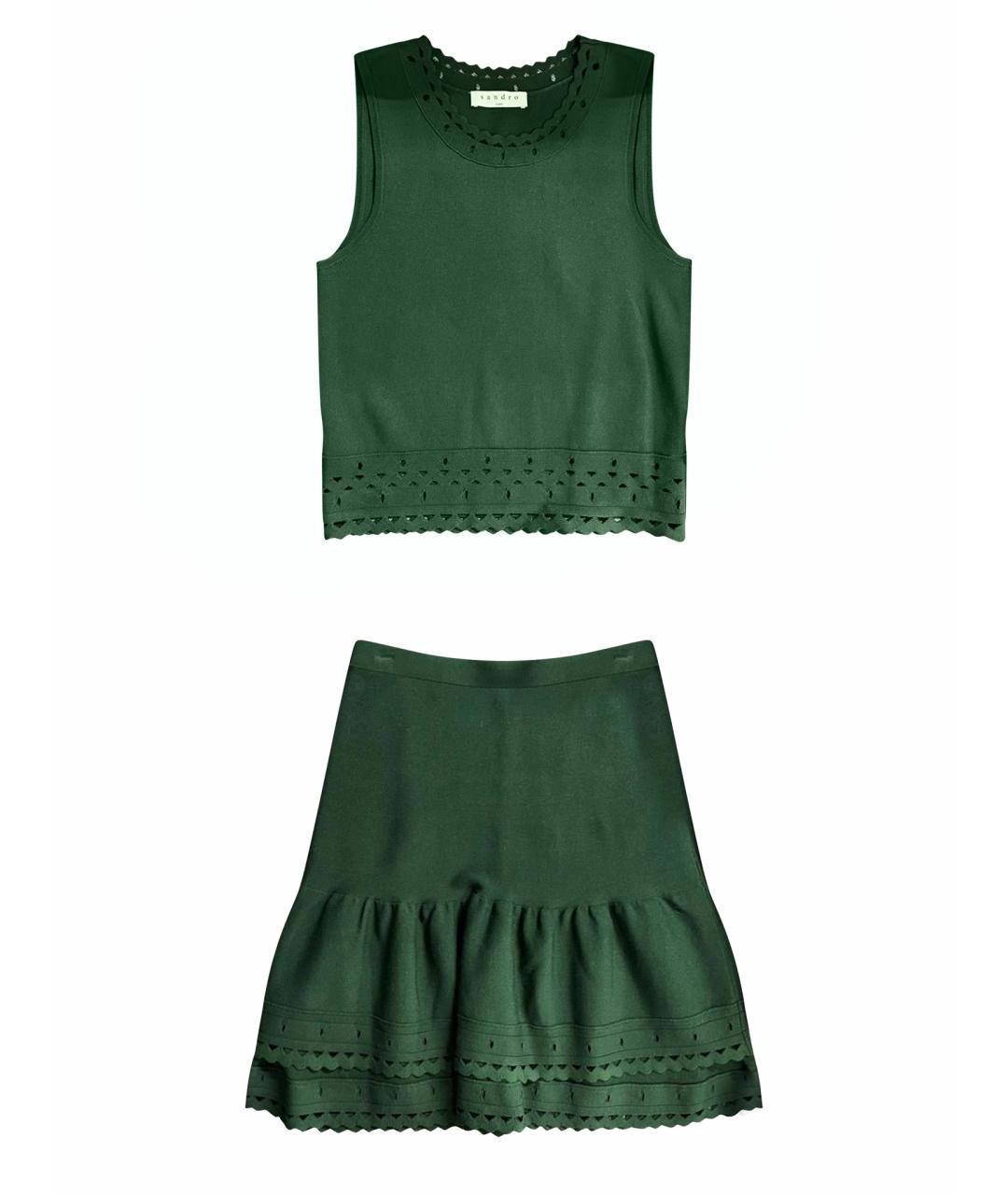 SANDRO Зеленый полиэстеровый костюм с юбками, фото 1