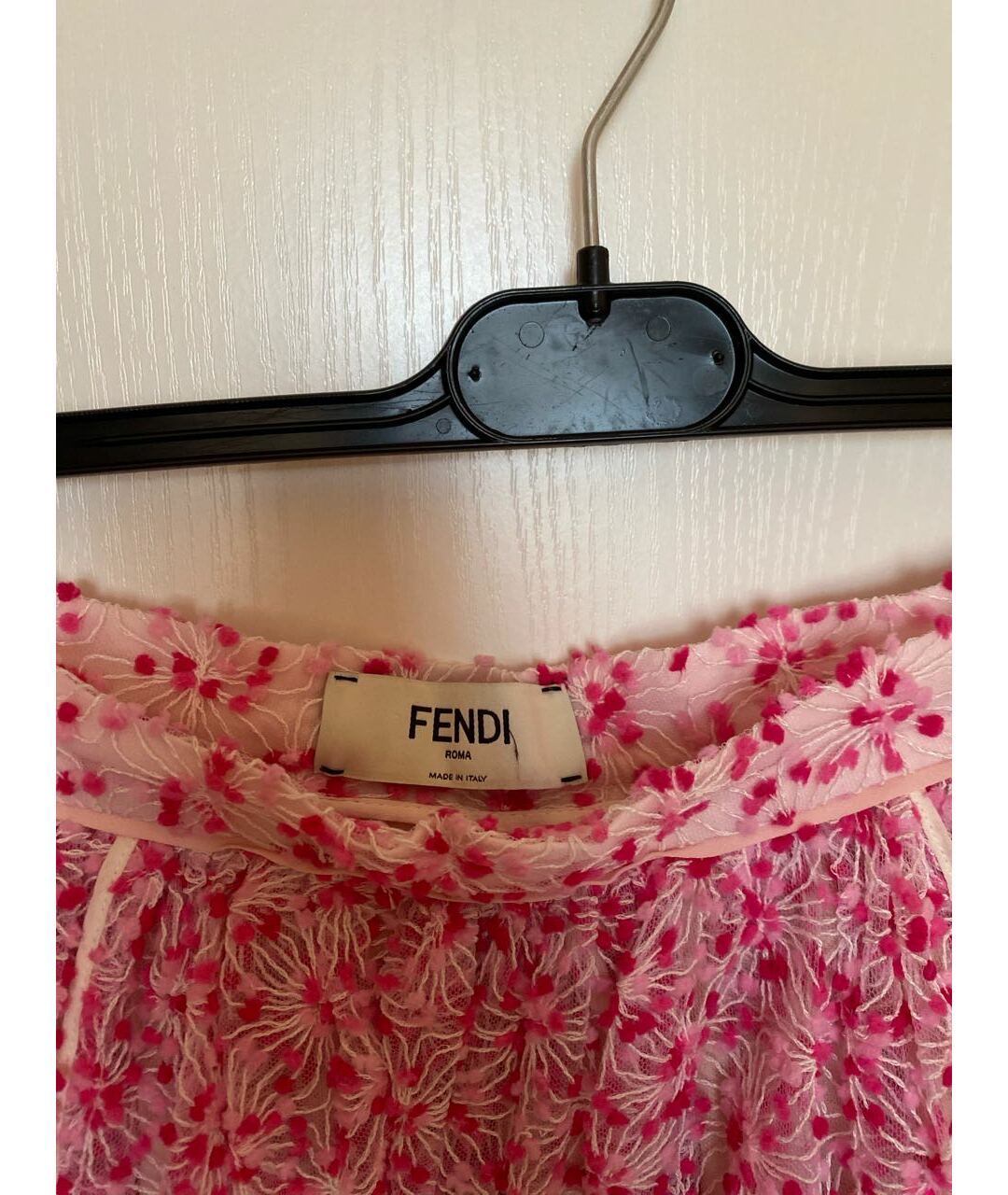 FENDI Фуксия шифоновая юбка мини, фото 3