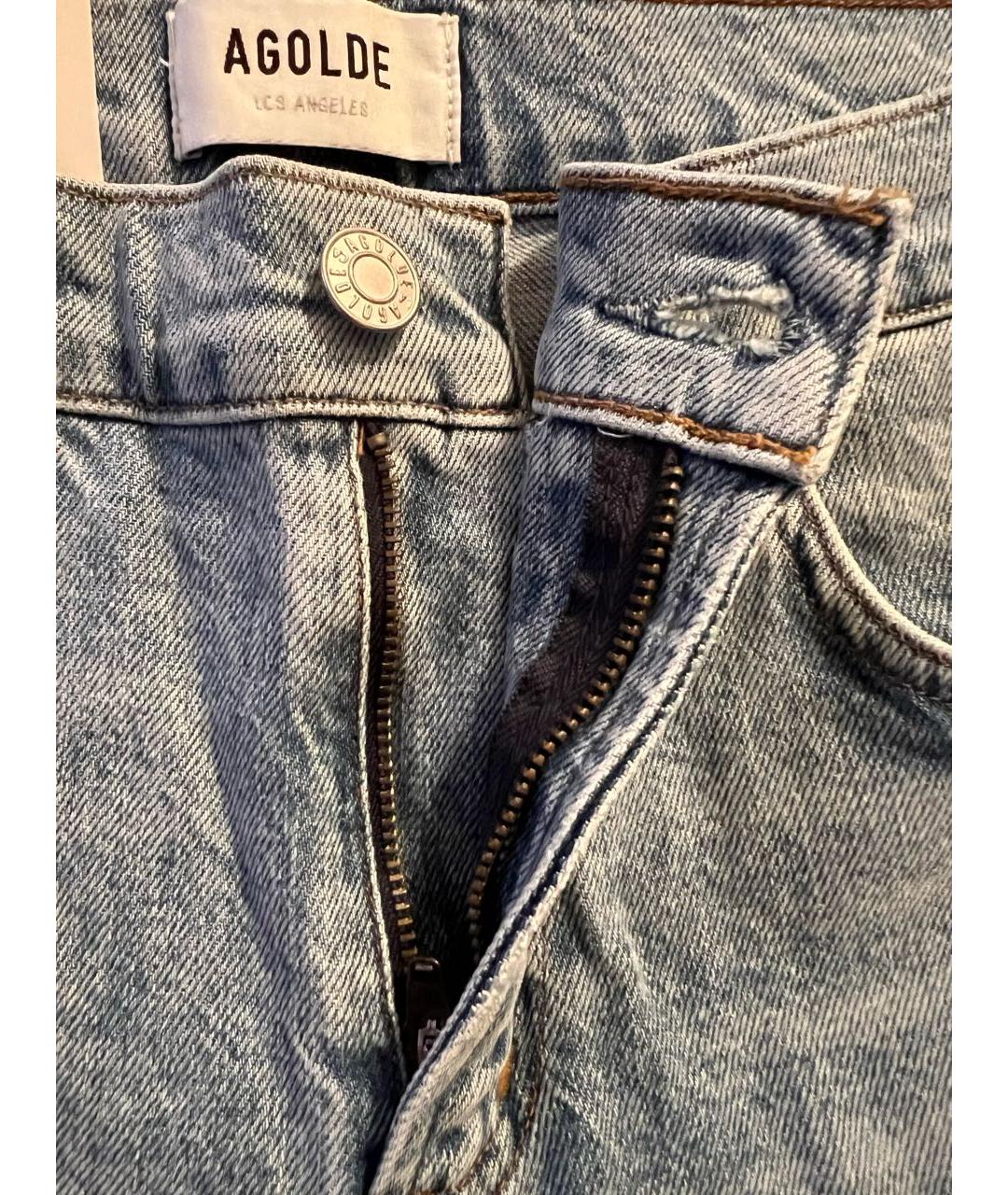 AGOLDE Голубые хлопко-лиоцелловые прямые джинсы, фото 6