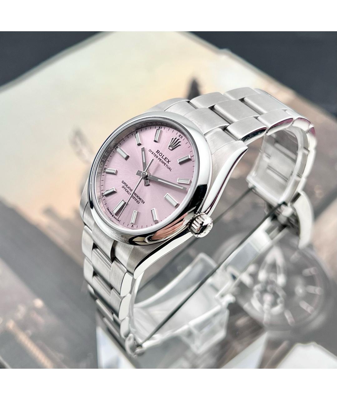 ROLEX Розовые металлические часы, фото 6