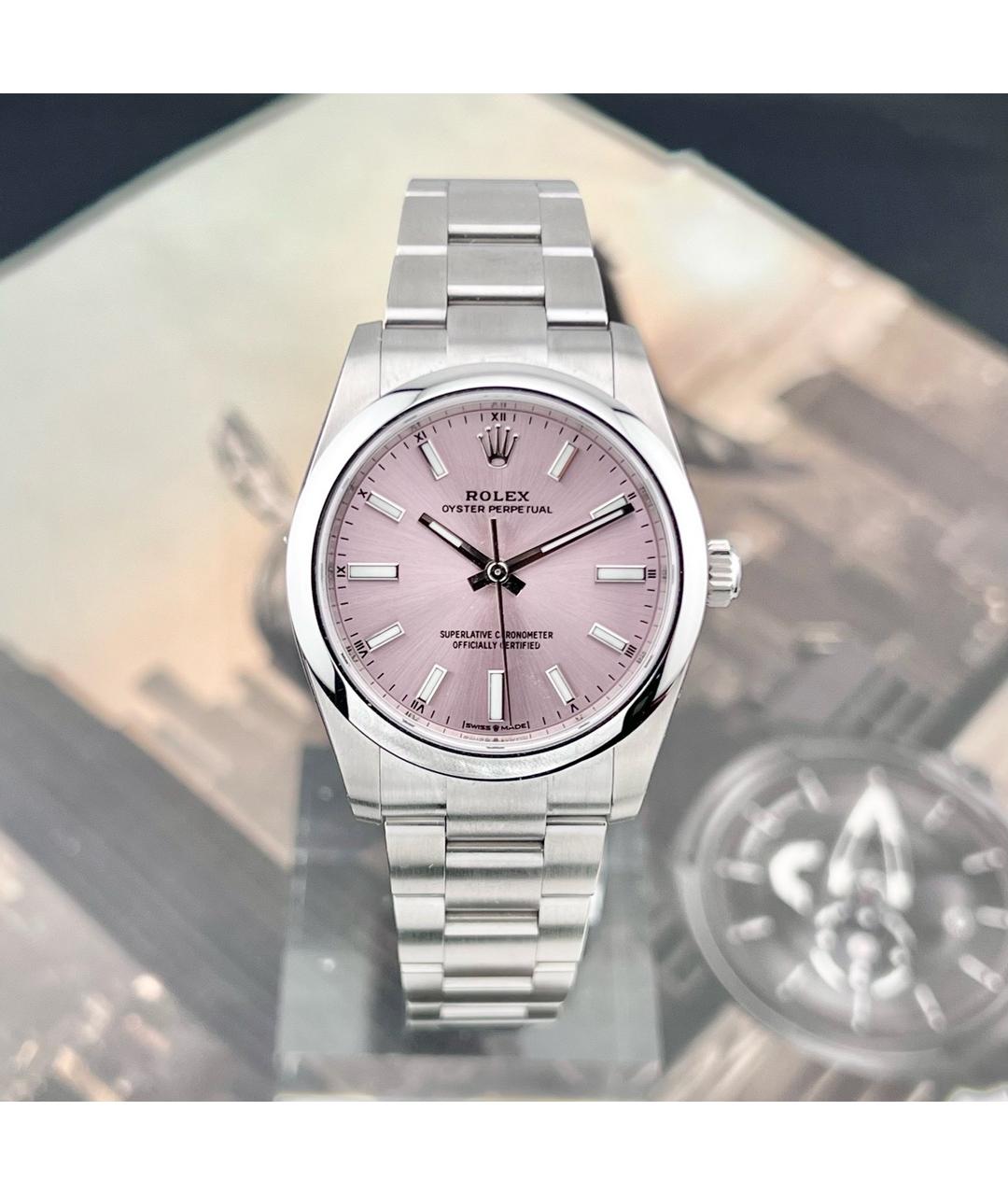 ROLEX Розовые металлические часы, фото 9