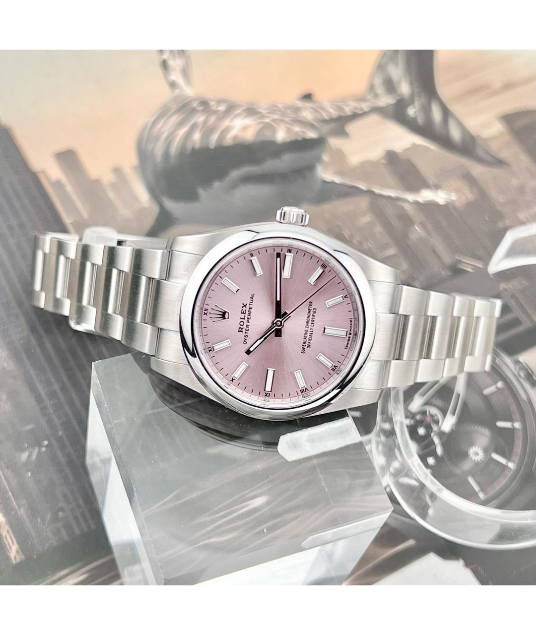 ROLEX Розовые металлические часы, фото 5