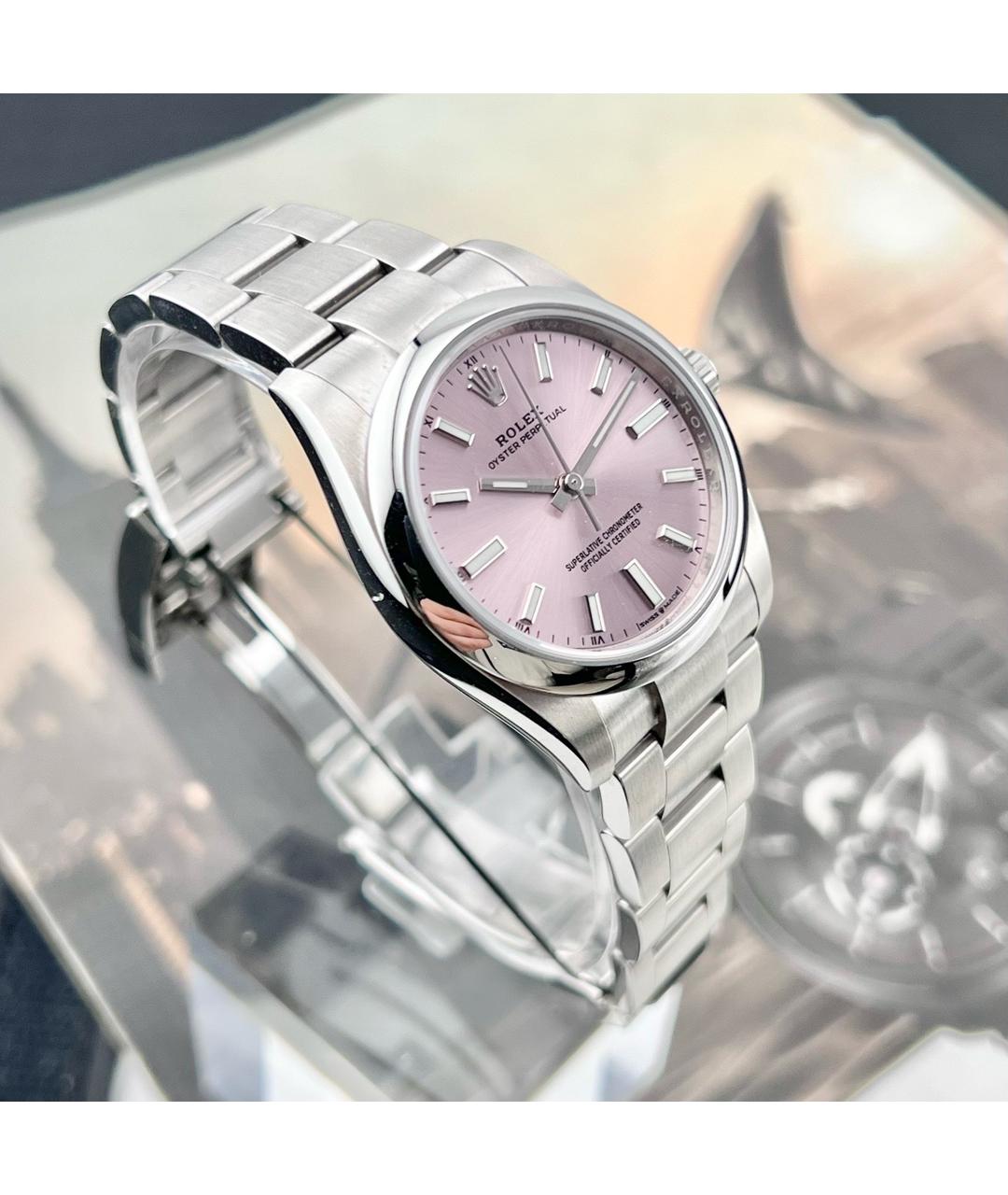 ROLEX Розовые металлические часы, фото 3