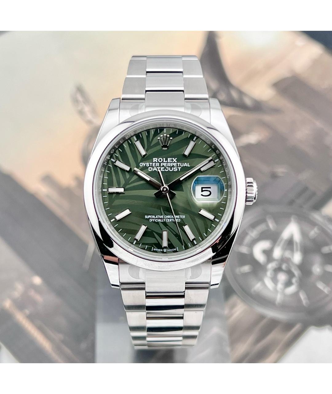 ROLEX Белые металлические часы, фото 7