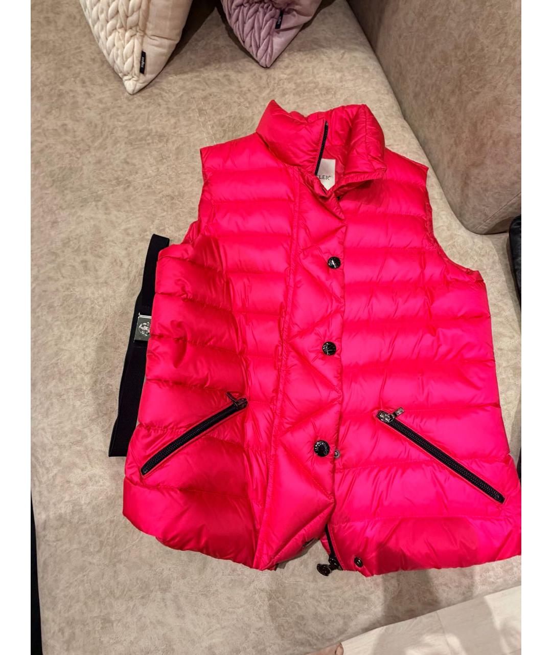 MONCLER Фуксия полиэстеровый жакет / жилет, фото 4