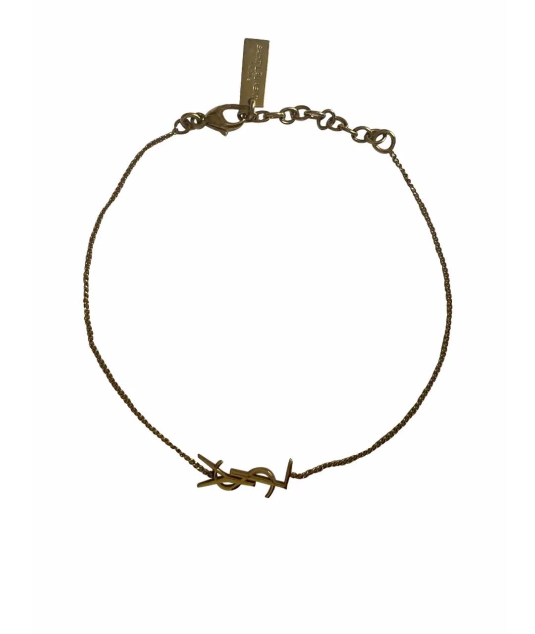 SAINT LAURENT Золотой позолоченный браслет, фото 1